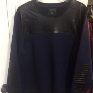 Men’s Blue Guess Sweater with Black Trim